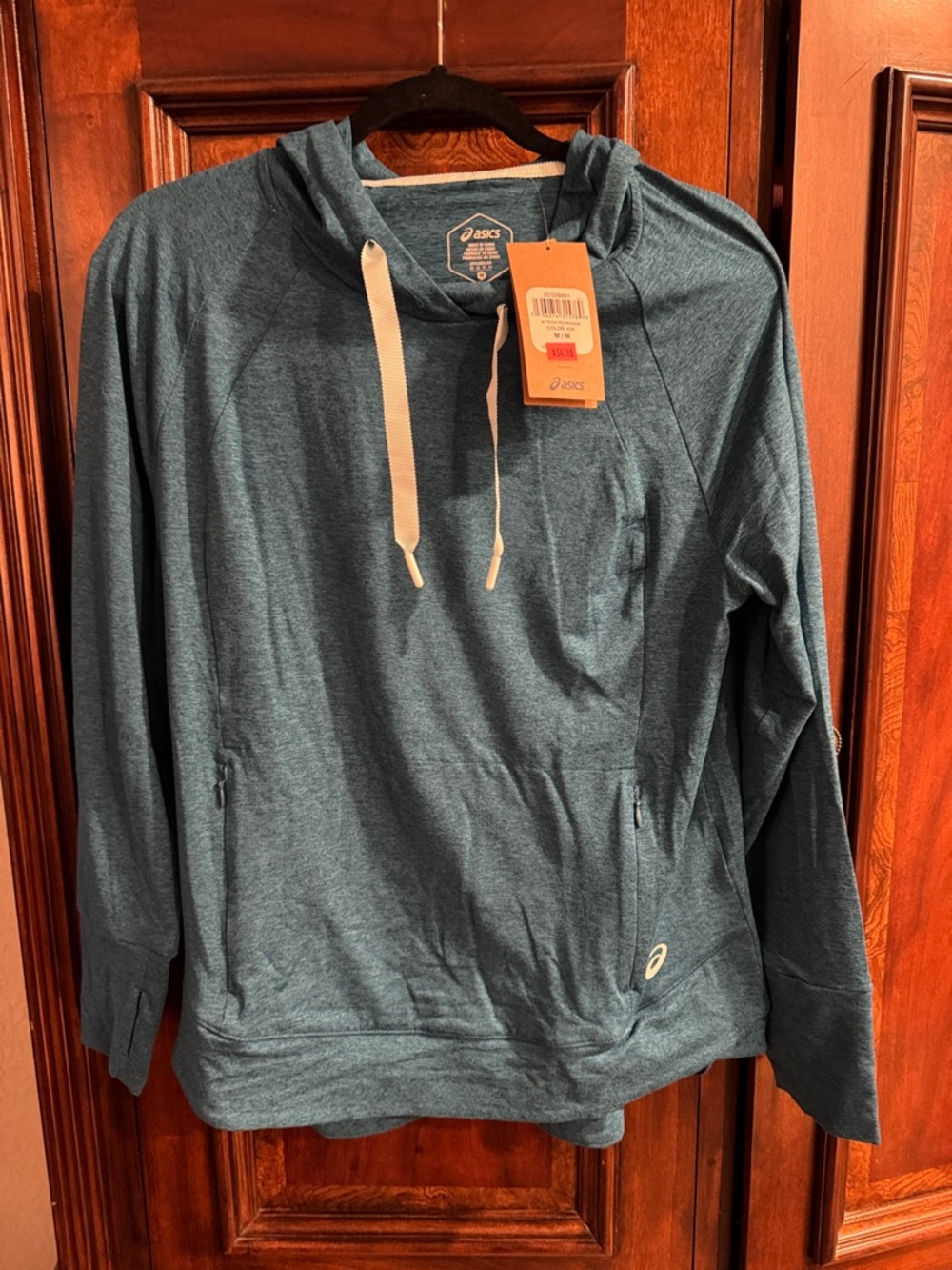 Asics Women’s Teal Hooded Lightweight Pullover